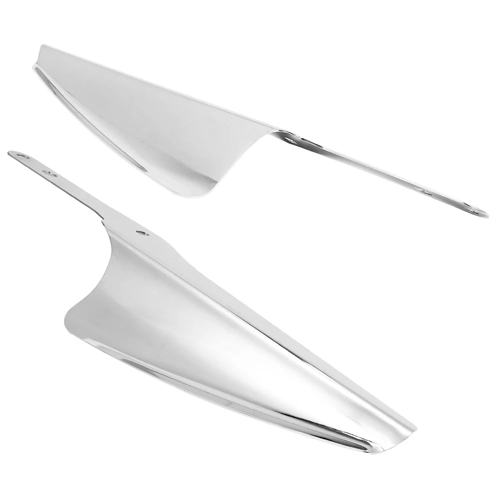 Motorcycle Chrome Front Fork Mount Wind Deflectors &ndash; Enhance Comfort and Style