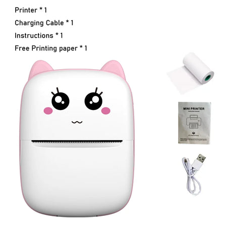 Mini Pocket Printer 57mm - Wireless Bluetooth 200dpi Pink Printer