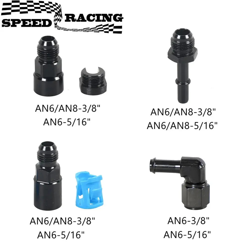 1PC Aluminum 6AN 8AN Male To 3/8" 5/16" Quick Disconnect Male Push On EFI Fitting Adapter Quick Connect by InterCyprus Trading Ltd