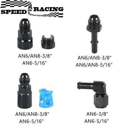 1PC Aluminum 6AN 8AN Male To 3/8" 5/16" Quick Disconnect Male Push On EFI Fitting Adapter Quick Connect by InterCyprus Trading Ltd