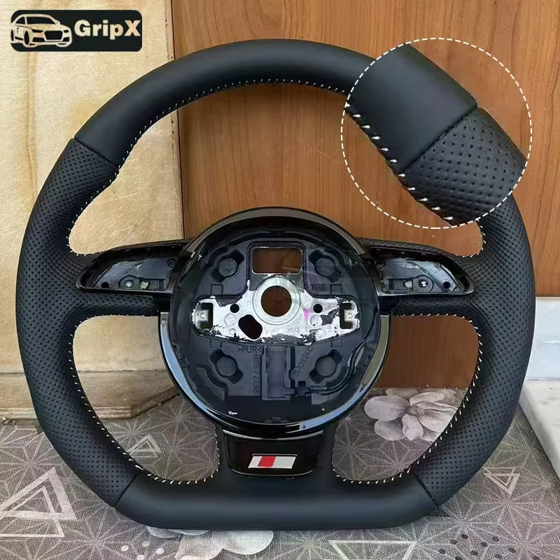 Volan din piele cu fund plat pentru Audi A3 A4 A5 A6 A7 Q3 Q5 Q7