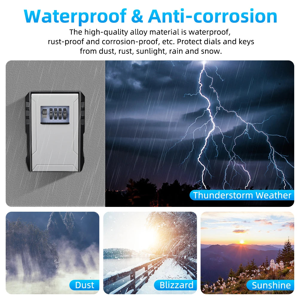 New Key Box 4-Digit Password Safe &ndash; Waterproof Wall Mounted