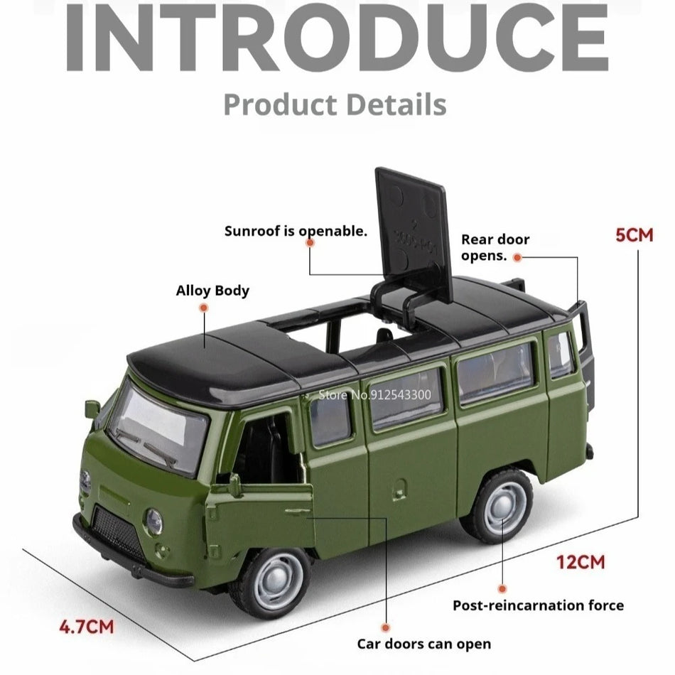 Model avtomobila v merilu 1:36 z aluminijastim ohišjem za UAZ Traveler