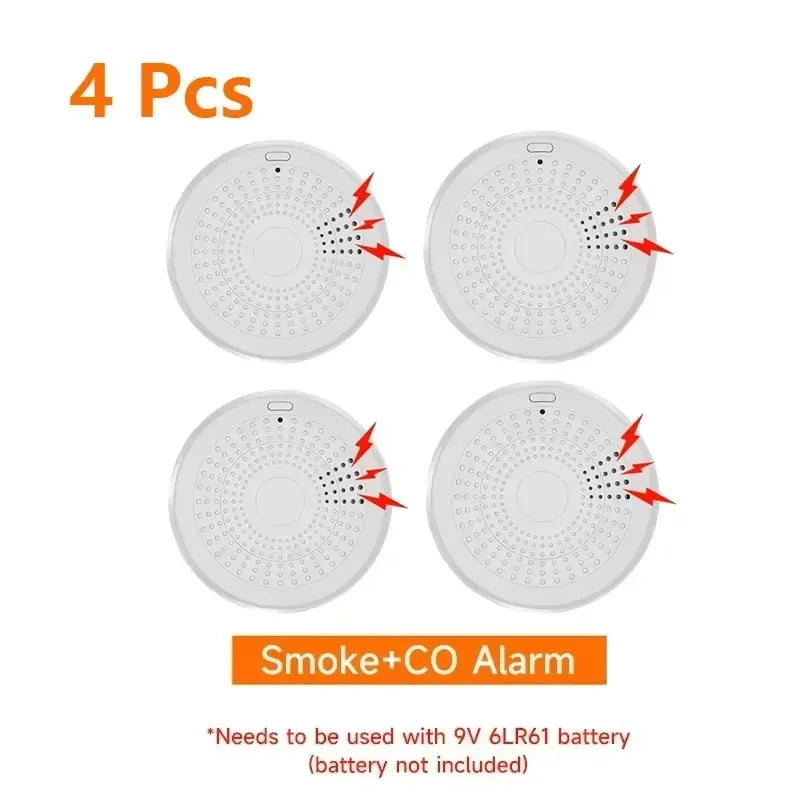 Tuya 2 In 1 WiFi Smoke And CO Alarm &ndash; 85dB Loud Alarm 4PCS WiFi / CHINA