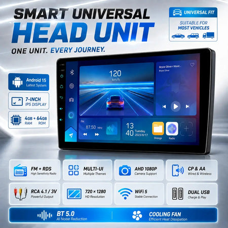 Android 15 Car Stereo Radio With GPS DSP for Toyota VW Nissan Hyundai Kia by InterCyprus Trading Ltd