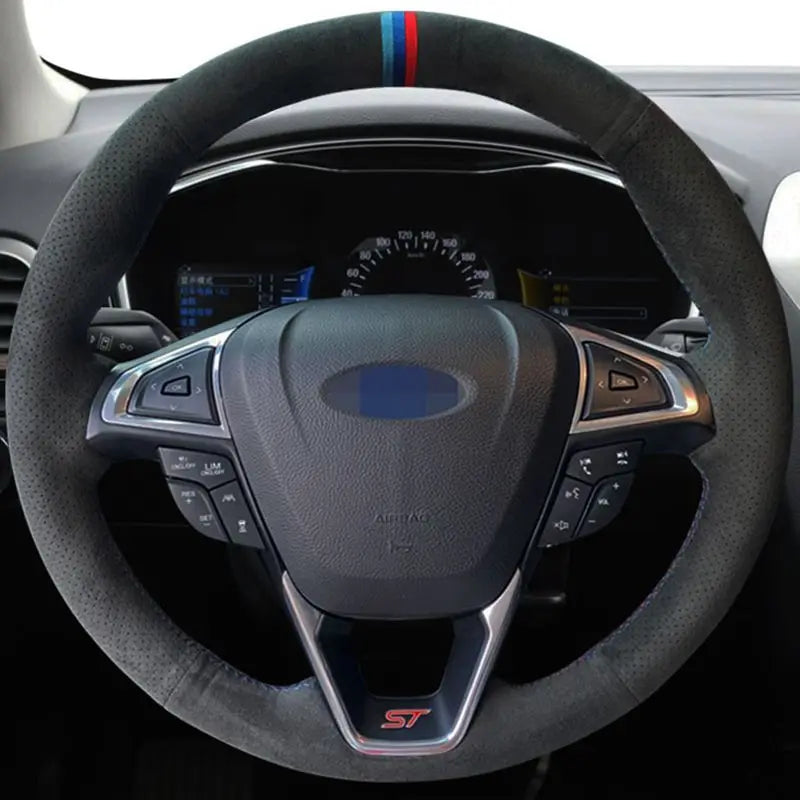Черен велурен калъф за волан за Ford Mondeo Fusion Edge 2013-2019
