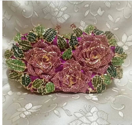 Elegant Golden Silver Crystal Minaudiere Clutch Bag for Women multi 3