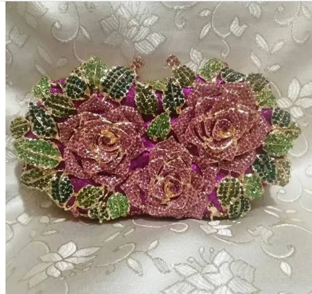 Elegant Golden Silver Crystal Minaudiere Clutch Bag for Women multi 3