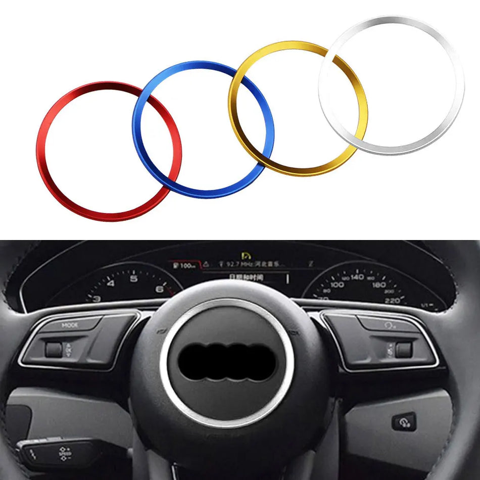 Capa de Anel de Volante em Cromado Polido para Audi A3 A4 A6 Q3 Q5 A6L B9 2017-2018