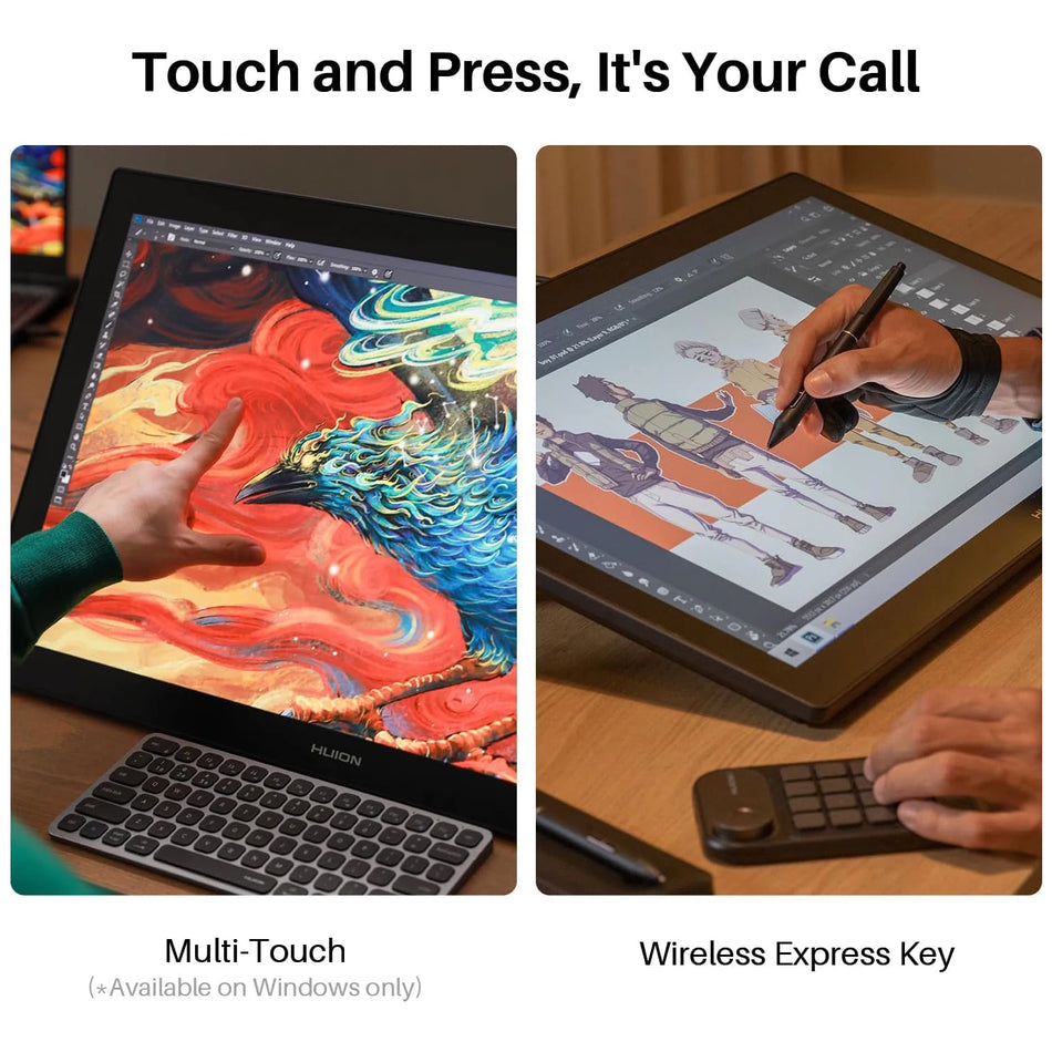 Kamvas Pro 27 4K Pantalla de Lápiz con Multi-Touch, Duales Lápices, 16K Presión