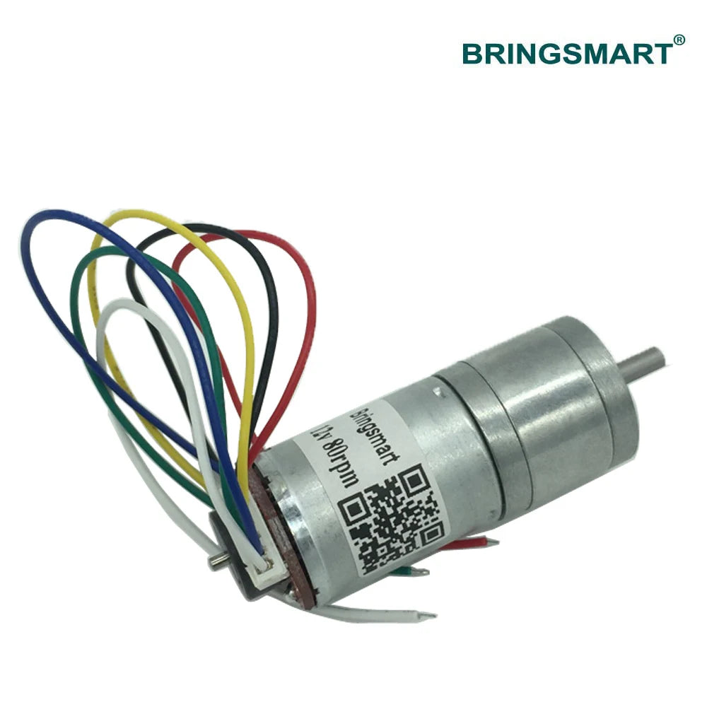 JGA25-371 12V DC Gear Motor with Encoder - 18-1930RPM, Reversible Speed Control