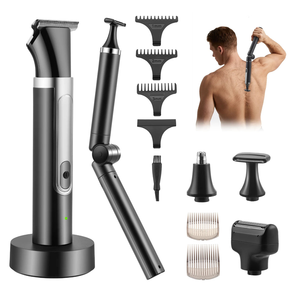 Мужская бритва для спины с длинной ручкой, беспроводная, для влажного и сухого использования