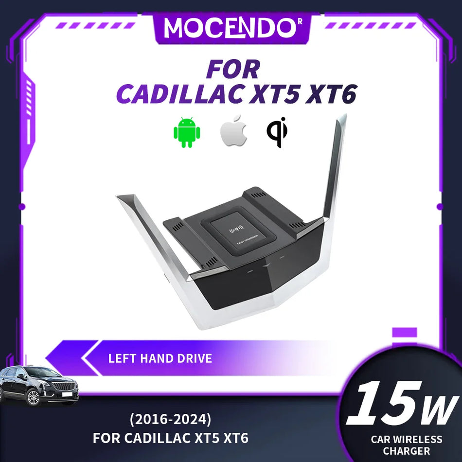 Bezvadu automašīnas lādētājs 15W ātrai uzlādei Cadillac XT5 2016-2024 XT6 2020-2024