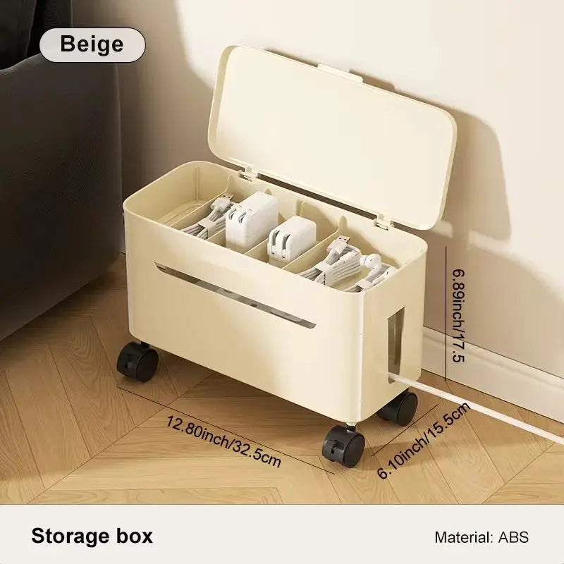 charging cable storage box desktop data cable organization box with lidcompartments and cable management box by InterCyprus Trading Ltd