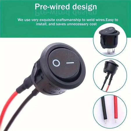 Mini Round Rocker Switch 15mm &ndash; Easy Installation for 12V DC Power Control