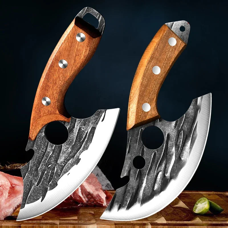 Forged Viking Meat Cleaver &amp; Boning Knife Set