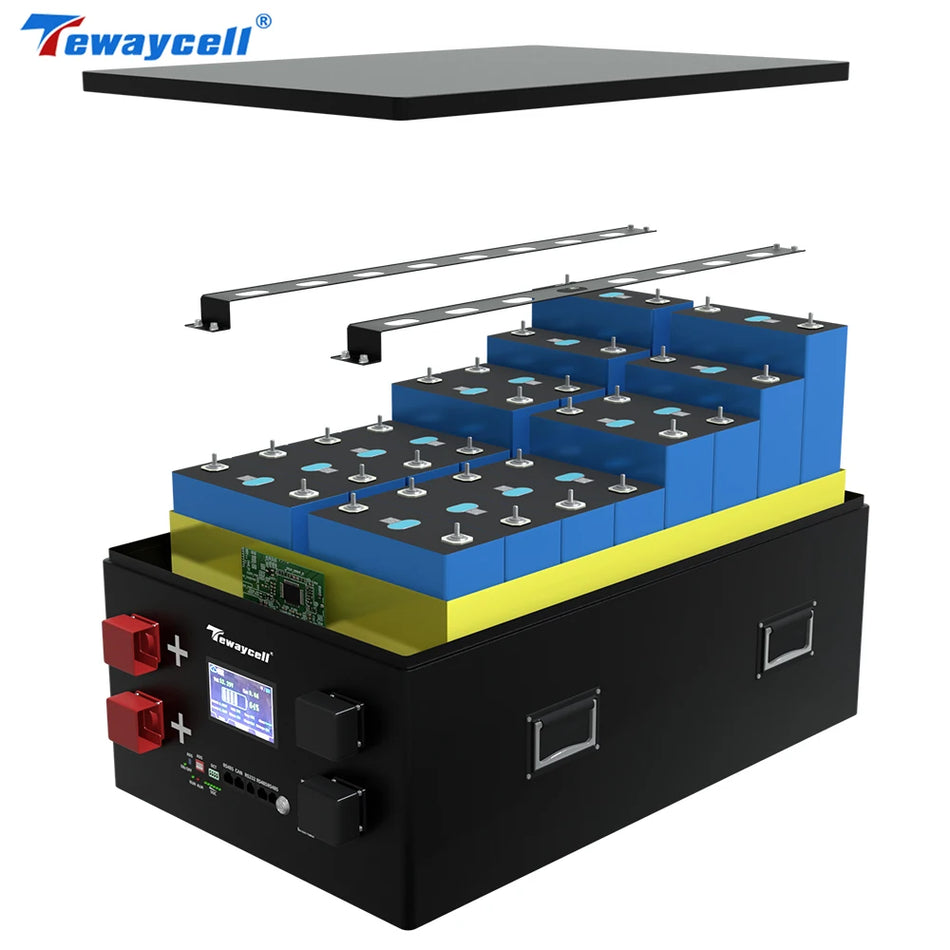 Custodia batteria fai-da-te Tewaycell LiFePO4 280Ah con BMS integrato e bilanciamento attivo per ESS solare 48V 51.2V 15kWh