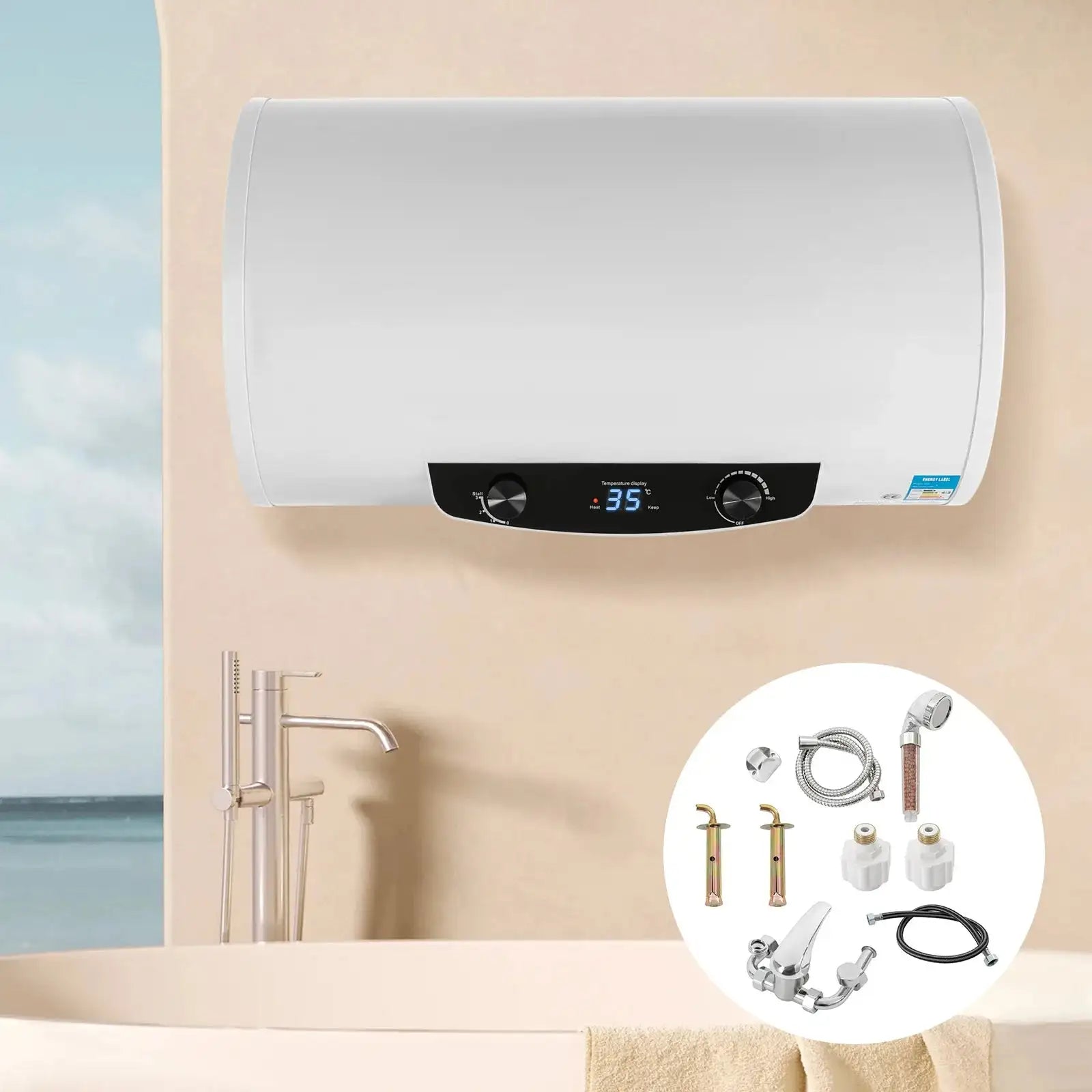 Electric Water Heater 50/70L &ndash; Temperature Control 77-167F