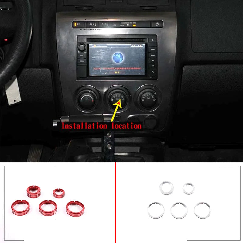 Красное алюминиевое кольцо центральной ручки для H3 2005-2009 годов выпуска