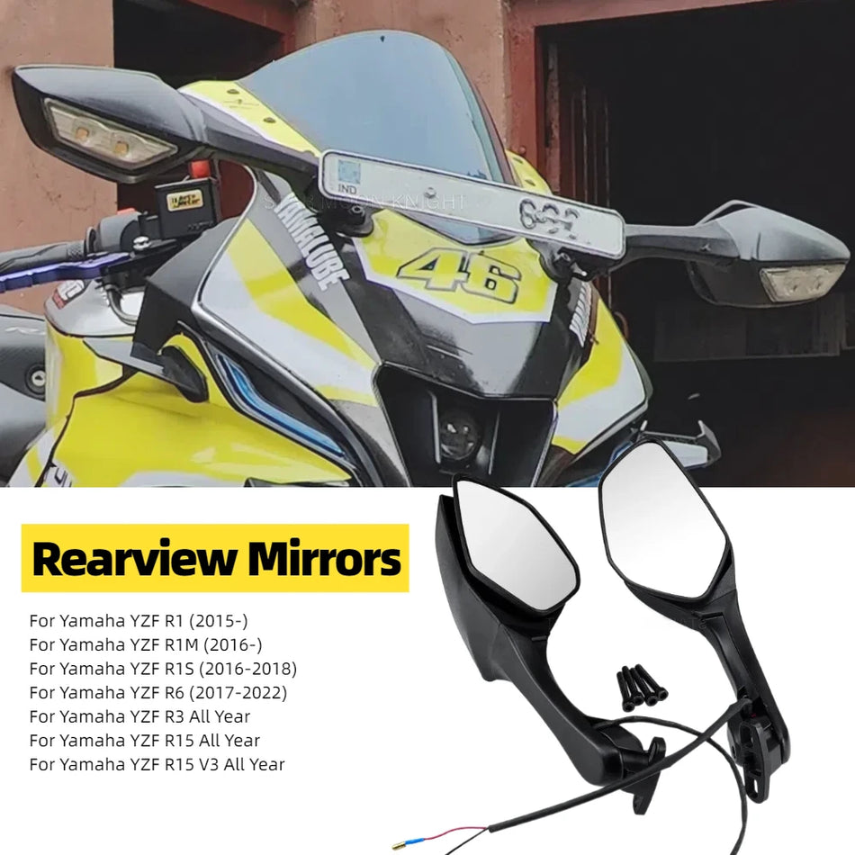 Καθρέφτης Πίσω Όψης Yamaha YZF-R1, YZF-R1M, YZF-R1S, YZF-R3, YZF-R6, YZF-R15 με Φλας LED