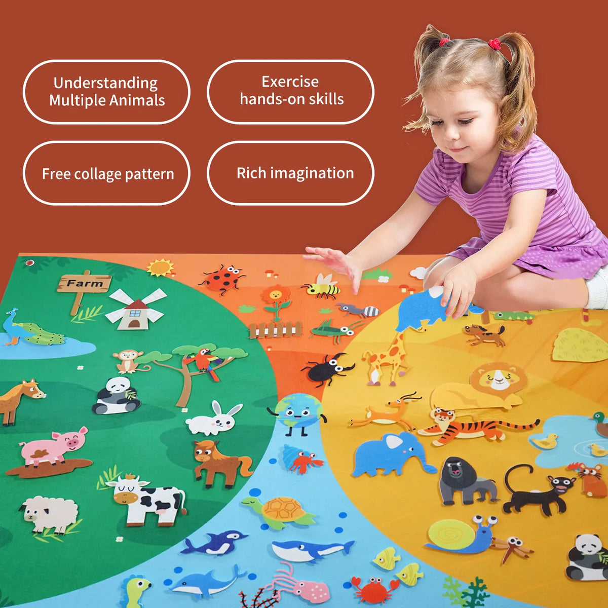 Felt Farm Zoo Storyboard Set 56pcs &ndash; Interactive Home Play