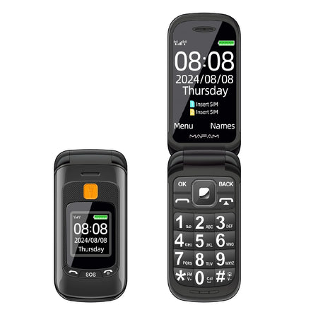 Senior Flip Dual Display Phone For Elderly &ndash; Large Keys F899 Black / Standard