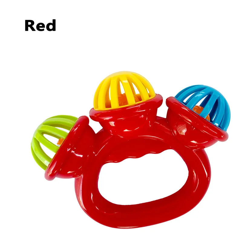 Geometric Shaped Rattle Toy for Infants - Soothing Sound for Newborns Red
