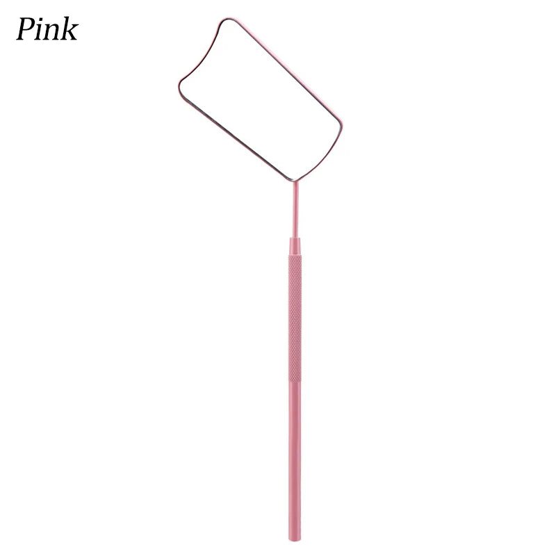 Portable Stainless Steel Grafting Eyelash Extension Checking Mirror Pink