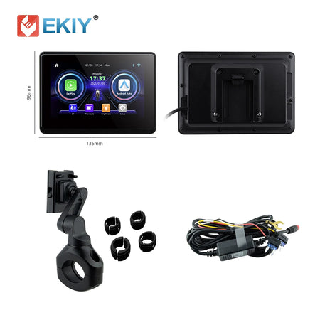 EKIY Wireless CarPlay Moto Android Auto &ndash; 5 Inch Portable Waterproof GPS Display M1 / None