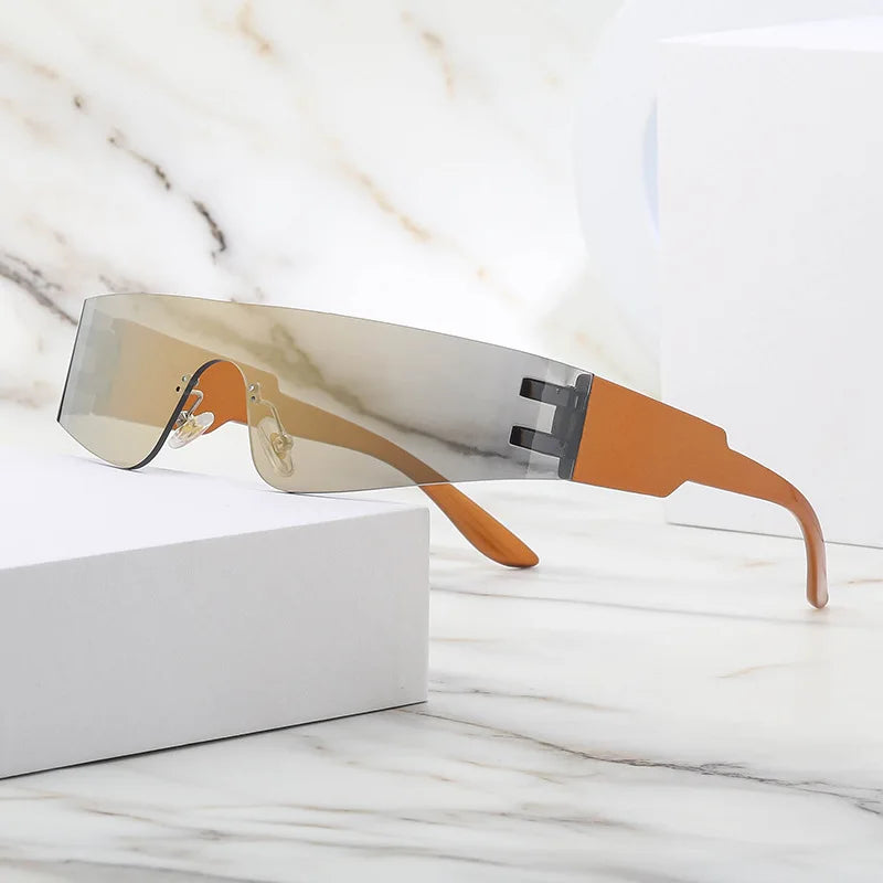 Trendy Cyberpunk Frameless UV400 Sports Sunglasses for Women