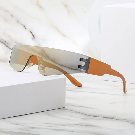 Trendy Cyberpunk Frameless UV400 Sports Sunglasses for Women