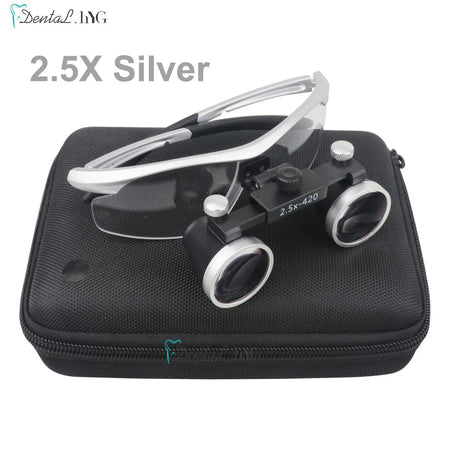 Dentistry Binocular Magnifier 2.5X 3.5X Loupes &ndash; Ultralight 2.5X Silver