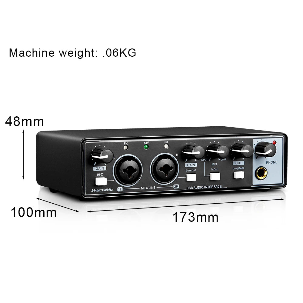 MD22 MD44 Audio Interface &ndash; 24 Bit 192 Kilohertz Recording MD22 Black