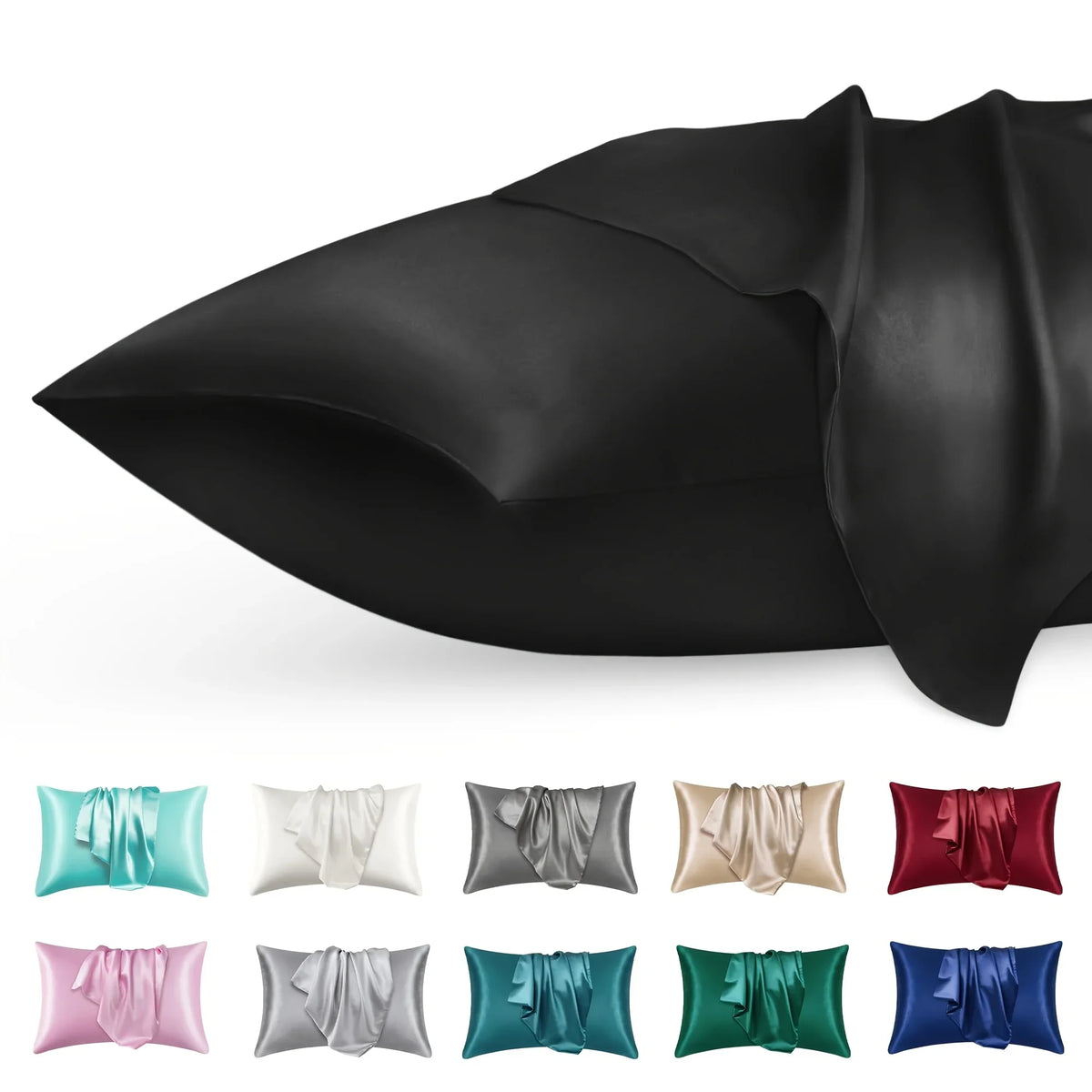 Luxury Satin Envelope Pillowcase Set &ndash; Exceptional Nighttime Hair Protection black / 50x91cm