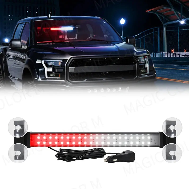 40 LED Strobe Light Front Flash Warning Lamp Auto Windshield Bar Traffic Advisor Flashlight Yellow White Car Accessories 12V-24V by InterCyprus Trading Ltd