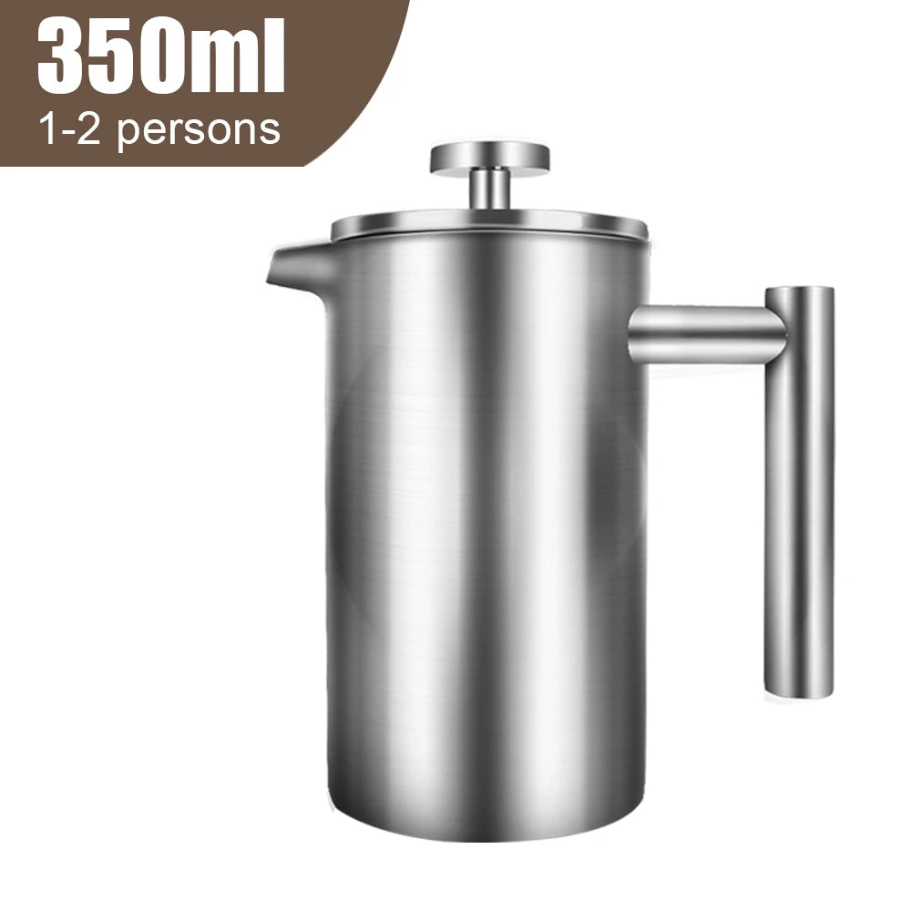 HILIFE Double Wall Stainless Steel French Press Coffee Maker - 350ml &amp; 800ml 350ML