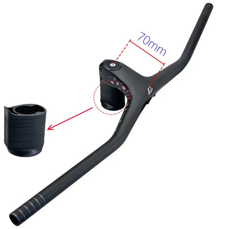 BALUGOE Carbon MTB Integrated Handlebar 28.6mm -17Degree Mtb Handlebars with Stem 740mm 60/70/80/90/100mm Bicycle Handlebar by InterCyprus Trading Ltd