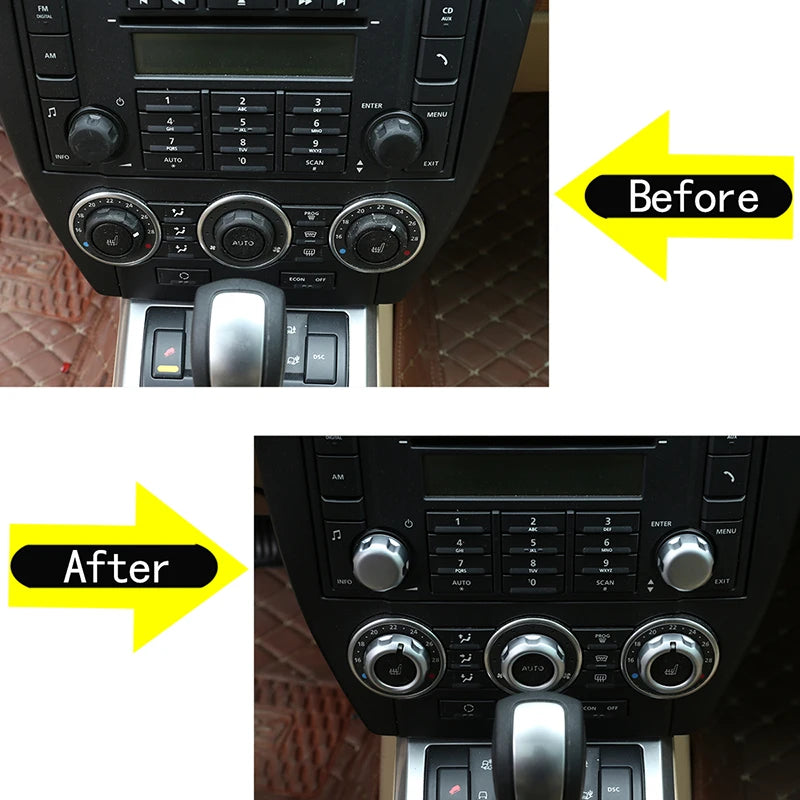 Gaisa kondicionēšanas pogas vāks Land Rover Freelander 2 sudraba ABS apdare 2007-2012