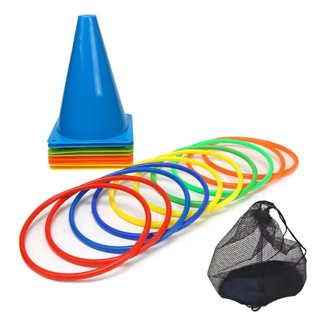 Kids Outdoor Ring Toss Carnival Game Set for Football Training