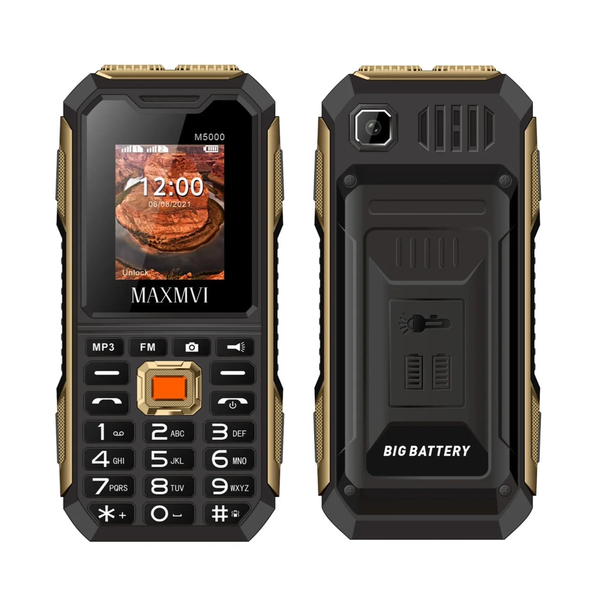 Rugged Mini Elderly Phone &ndash; Shockproof Big Battery Life Black / Full set