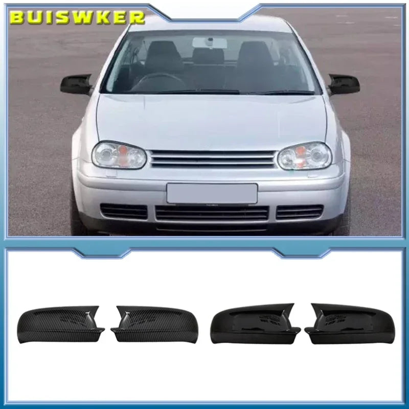 Κάλυμμα Πλευρικού Καθρέφτη Στυλ Μπάτ Για VW Golf 4 MK4 Πιάνο Μαύρο
