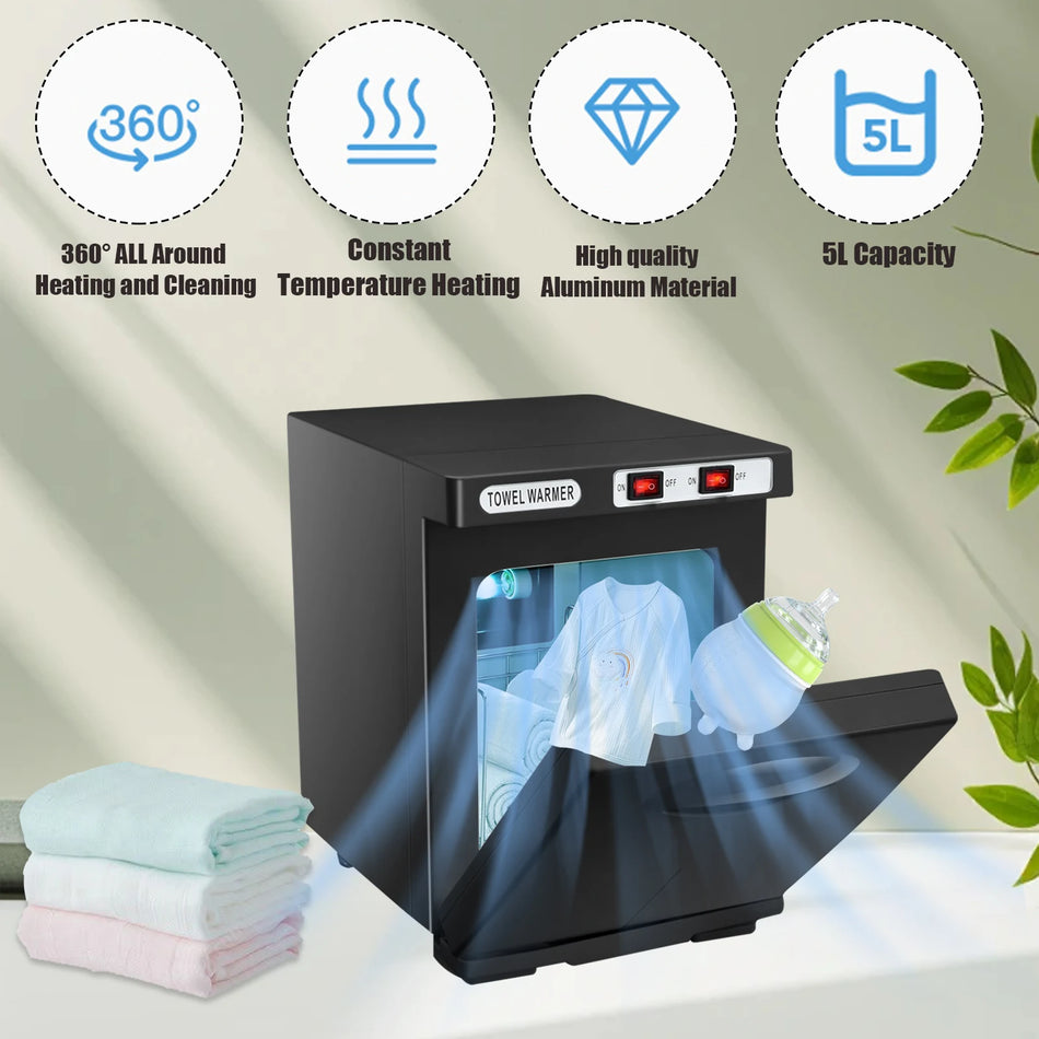 Cabina de toallas calientes UV esterilizadora de 5L – Calentamiento rápido para spa