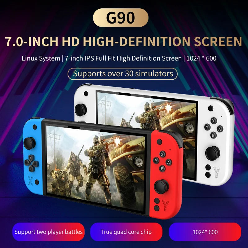 G90 Handheld Game Console &ndash; 7 Inch HD Retro Arcade