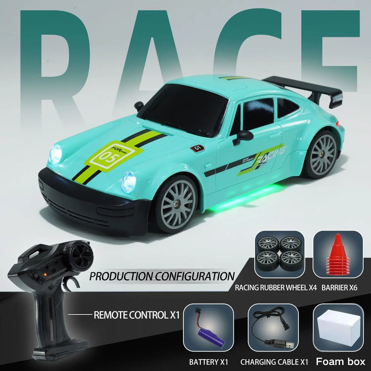 Dodge Hellcat 4WD High-Speed Remote Control Drift Racing Car FQD13-Foam box 1