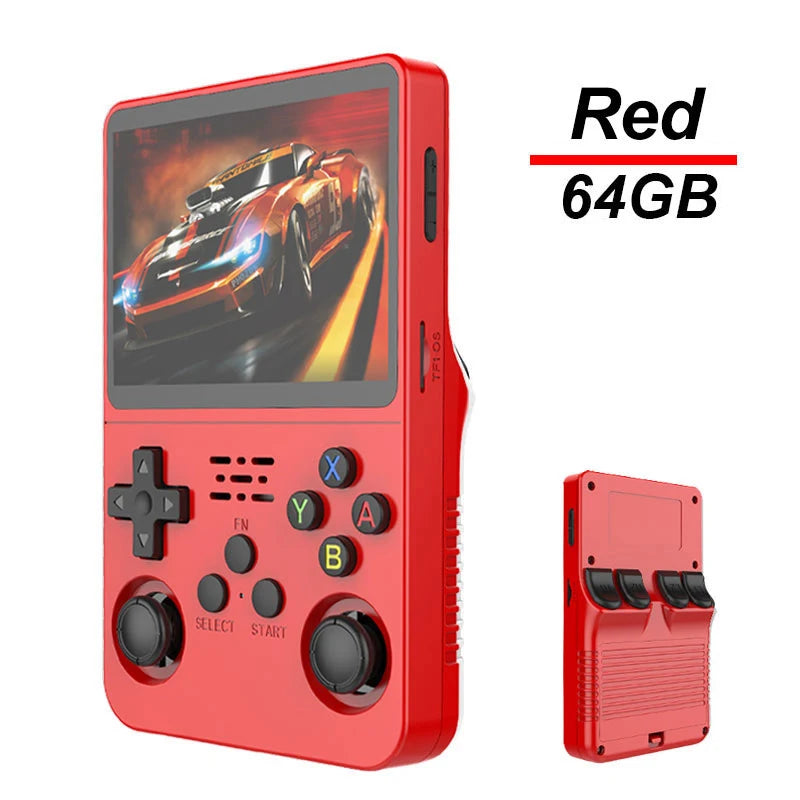 R36S Handheld Game Console with 3.5-Inch IPS, 20,000 Games, Arkos System Red 64G