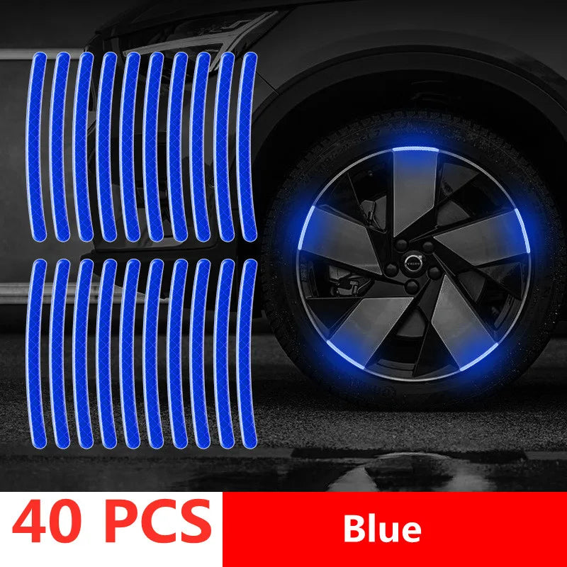 Car Wheel Hub Reflective Stripes Sticker - High Visibility