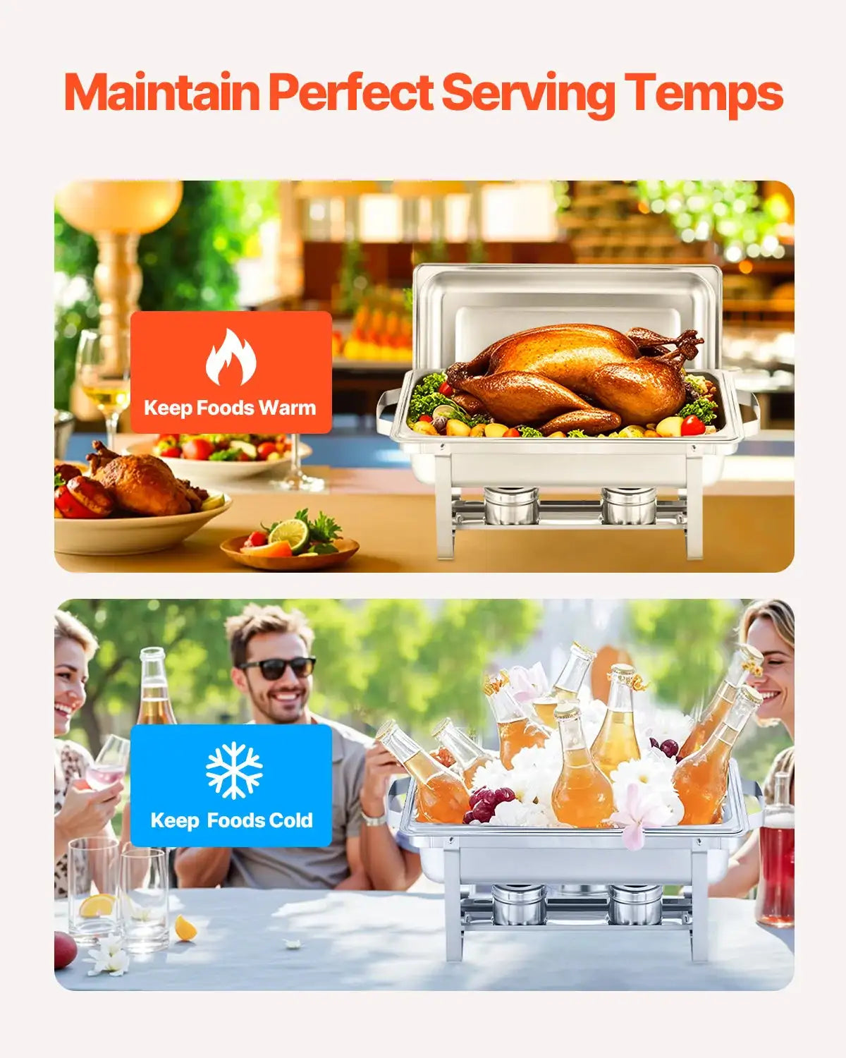 8 Qt Stainless Steel Chafing Dish Buffet Warmer