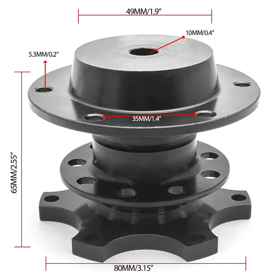 Aluminum Alloy Steering Wheel Snap Off Quick Release Hub 6 Hole Universal