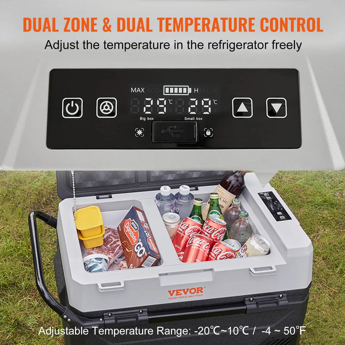 38L 12V Car Refrigerator Dual Zone Fridge 40QT