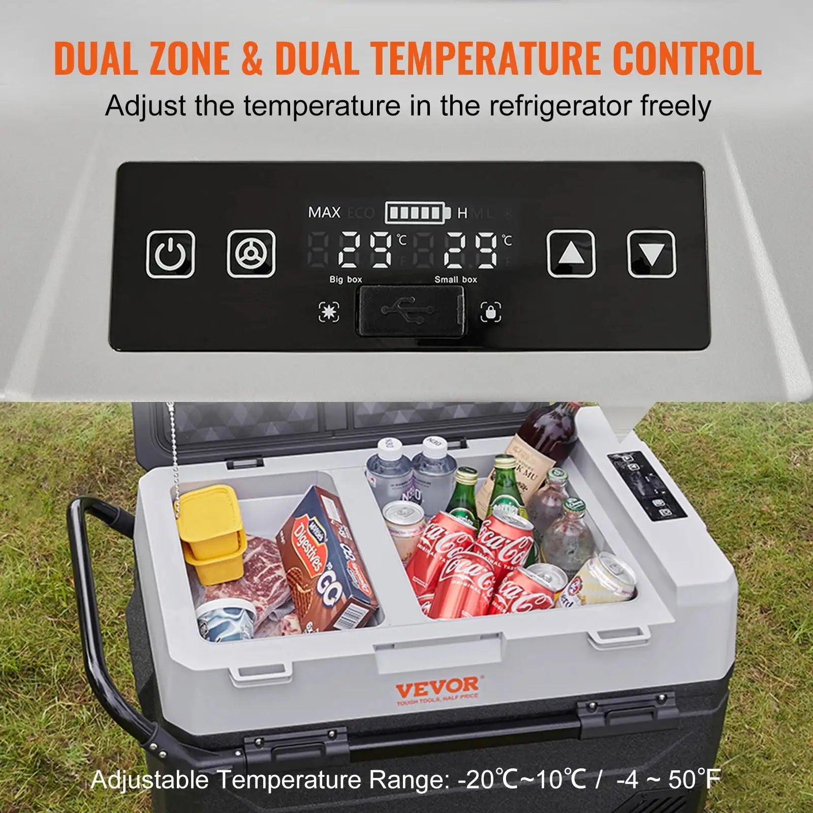 38L 12V Car Refrigerator Dual Zone Fridge 40QT
